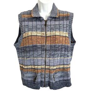 St Johns Bay Vintage Cozy Coastal Grandmacore Knit Button Sweater Vest Size XL